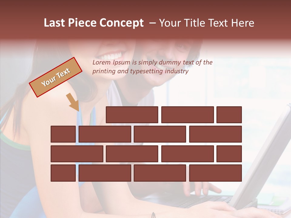 Laptop Woman Education PowerPoint Template