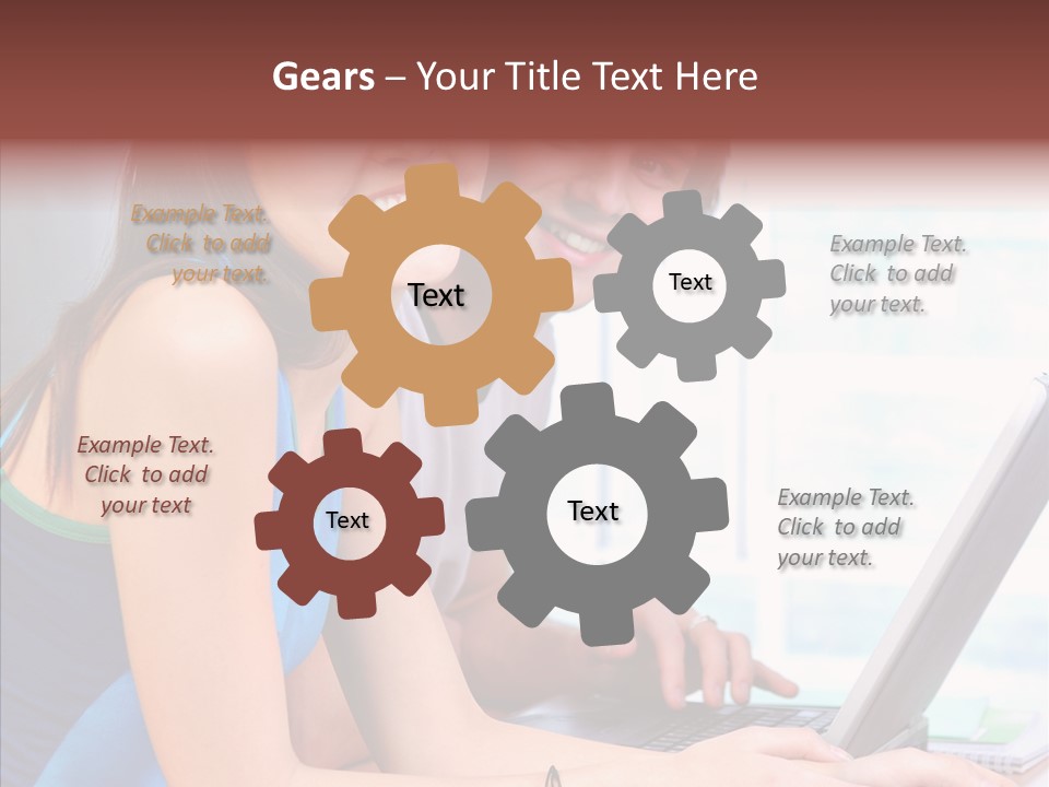 Laptop Woman Education PowerPoint Template