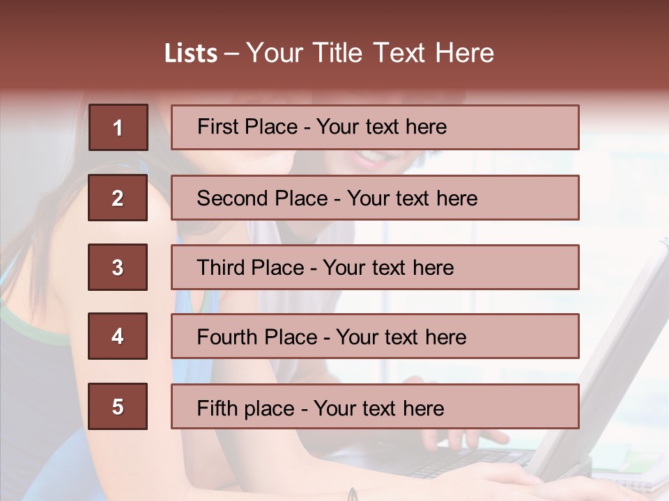 Laptop Woman Education PowerPoint Template
