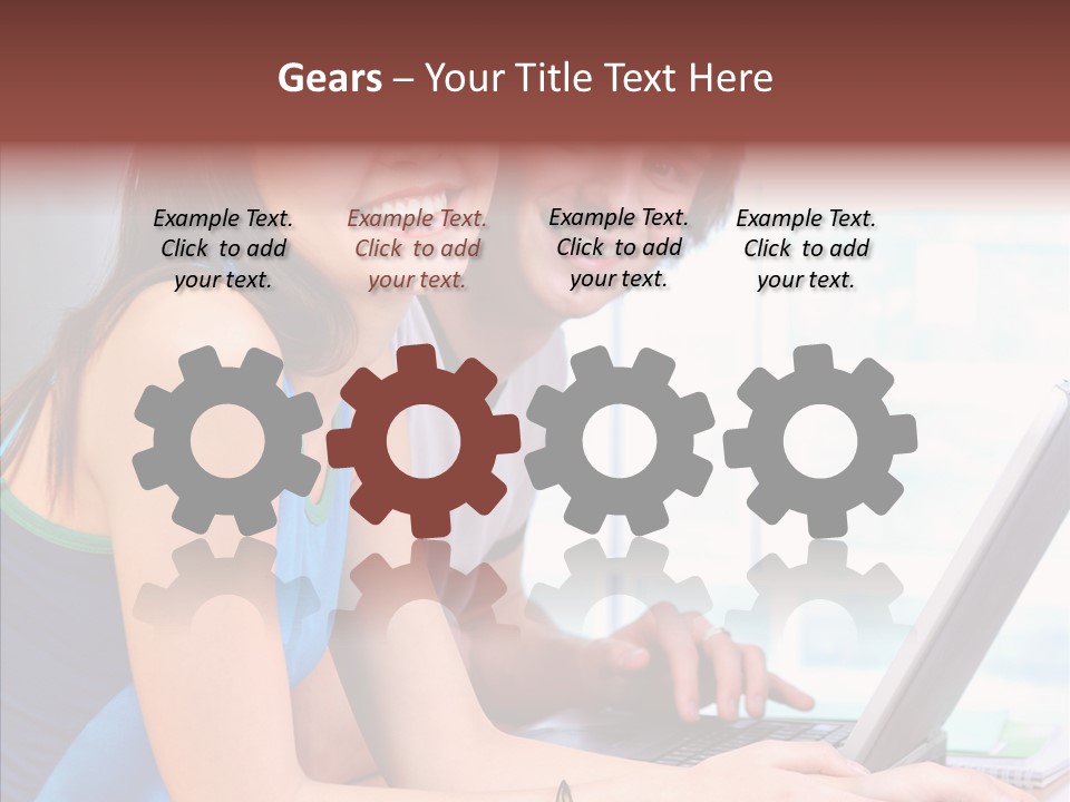 Laptop Woman Education PowerPoint Template