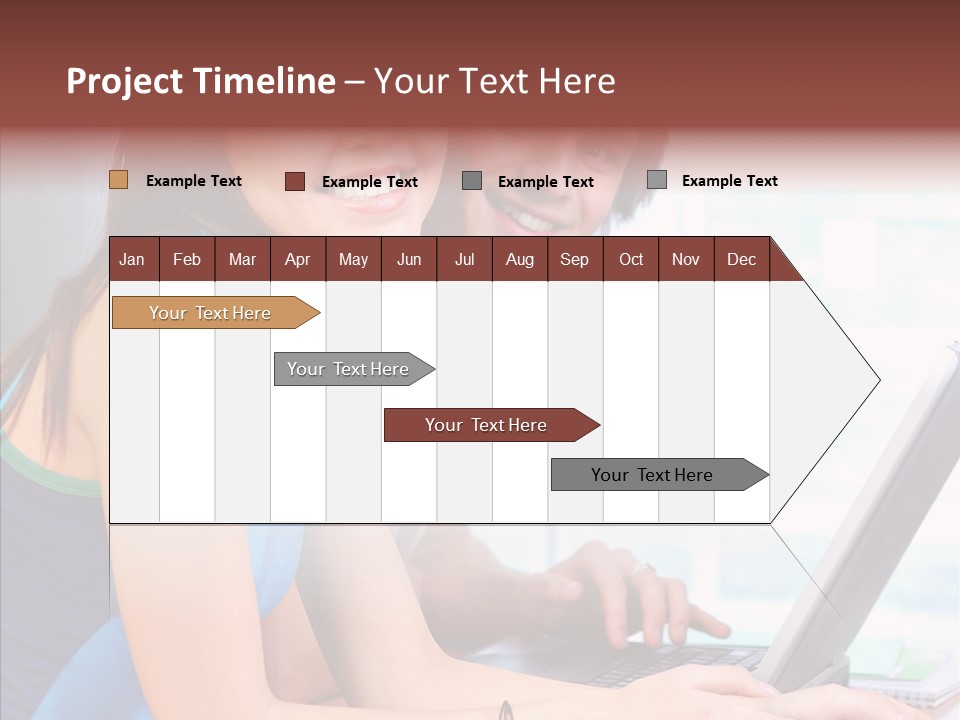 Laptop Woman Education PowerPoint Template