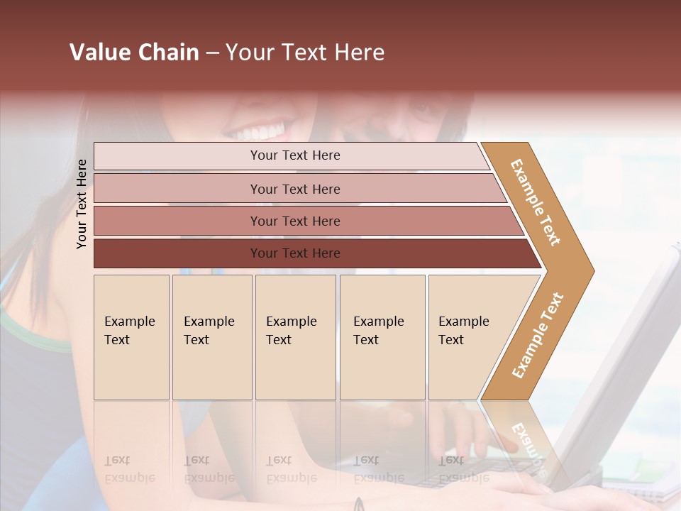 Laptop Woman Education PowerPoint Template