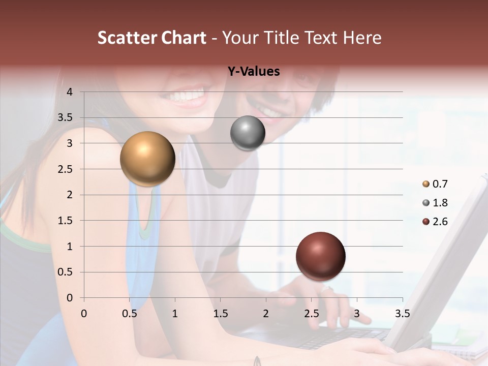 Laptop Woman Education PowerPoint Template