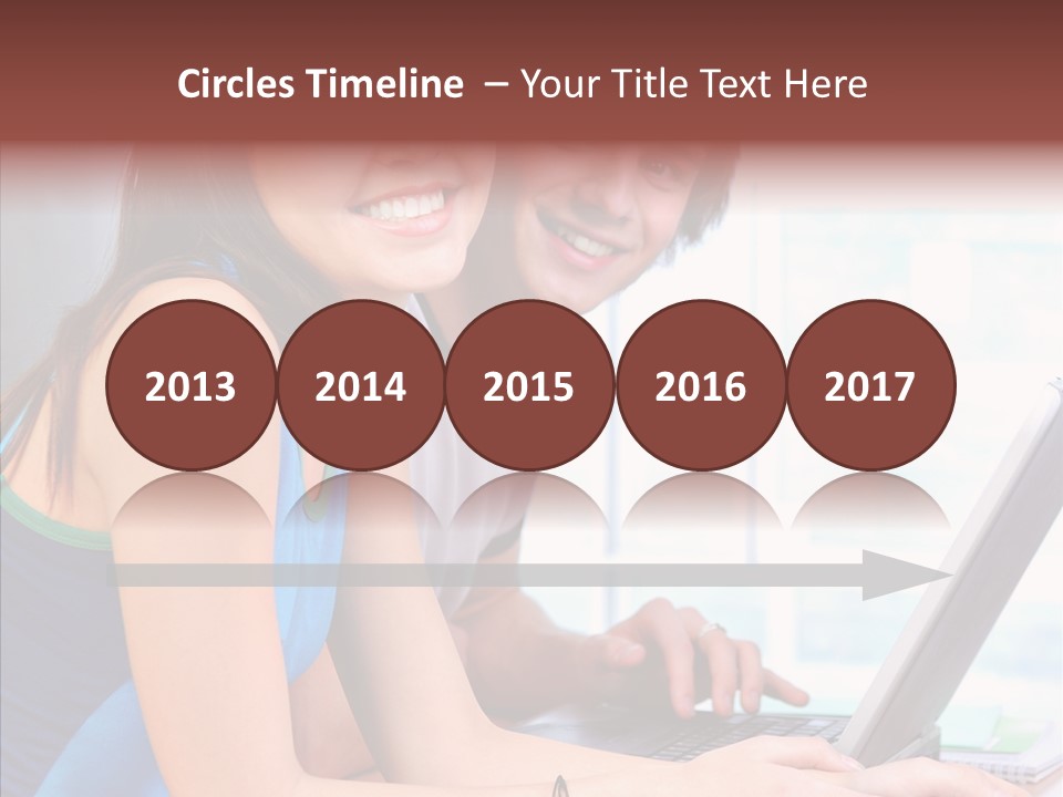 Laptop Woman Education PowerPoint Template