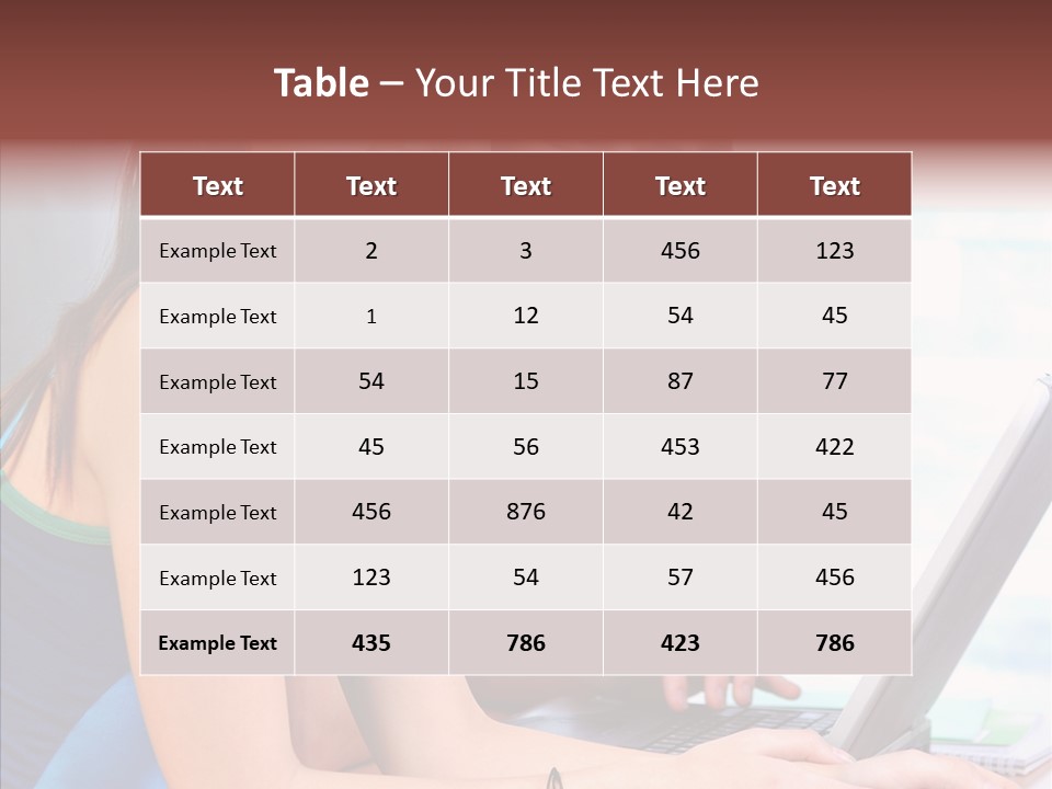 Laptop Woman Education PowerPoint Template