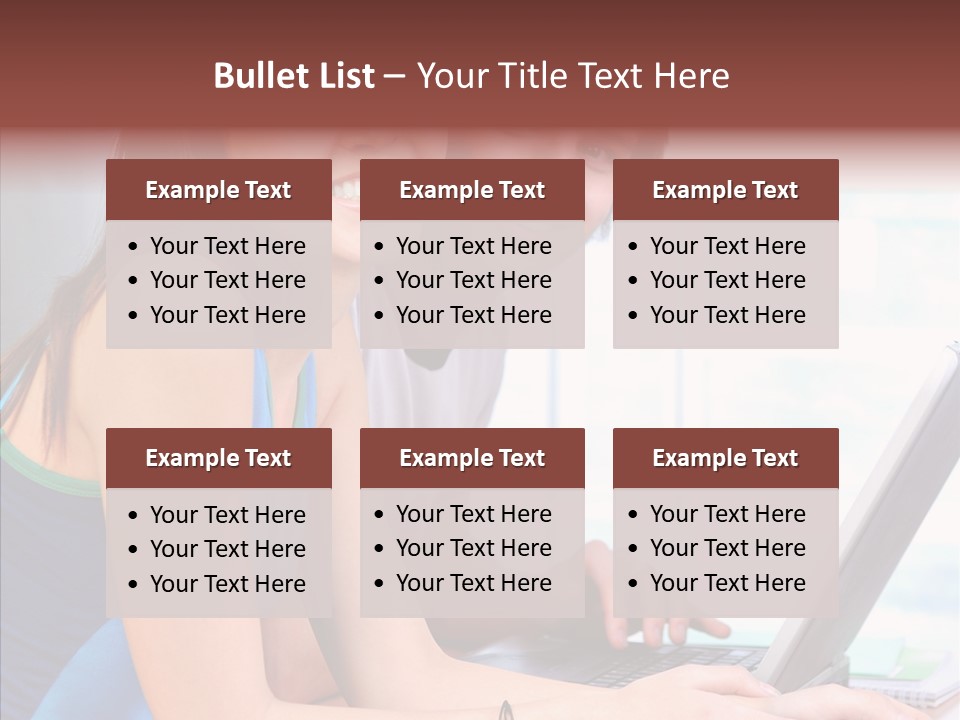 Laptop Woman Education PowerPoint Template