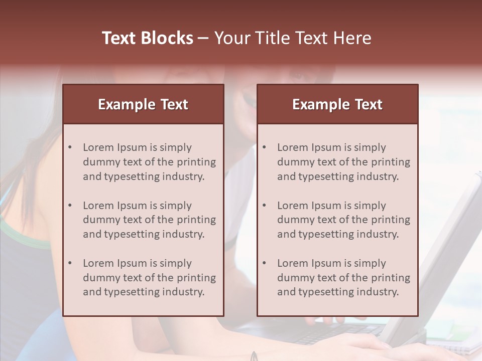 Laptop Woman Education PowerPoint Template