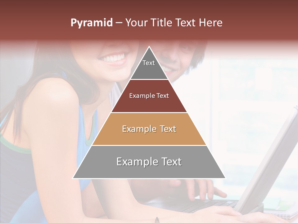 Laptop Woman Education PowerPoint Template