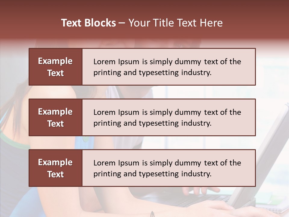 Laptop Woman Education PowerPoint Template