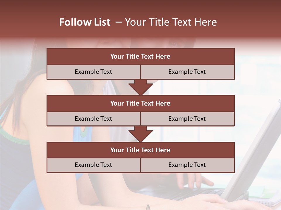 Laptop Woman Education PowerPoint Template