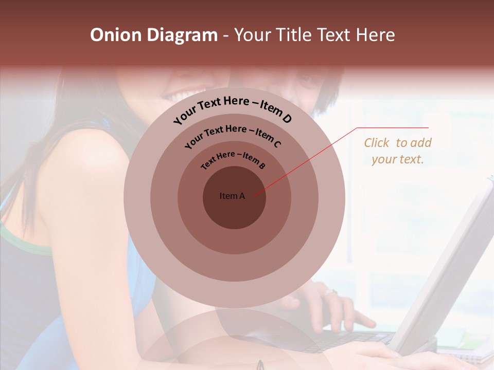 Laptop Woman Education PowerPoint Template