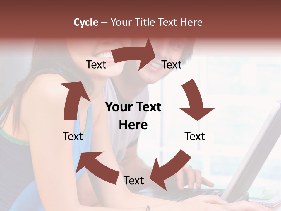 Laptop Woman Education PowerPoint Template