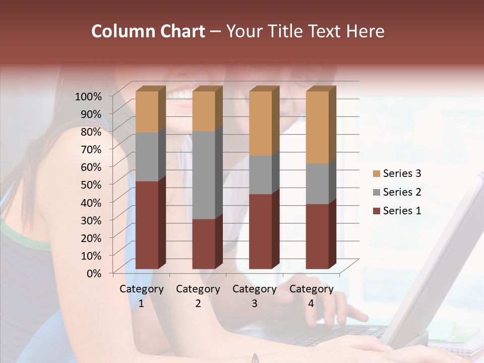 Laptop Woman Education PowerPoint Template