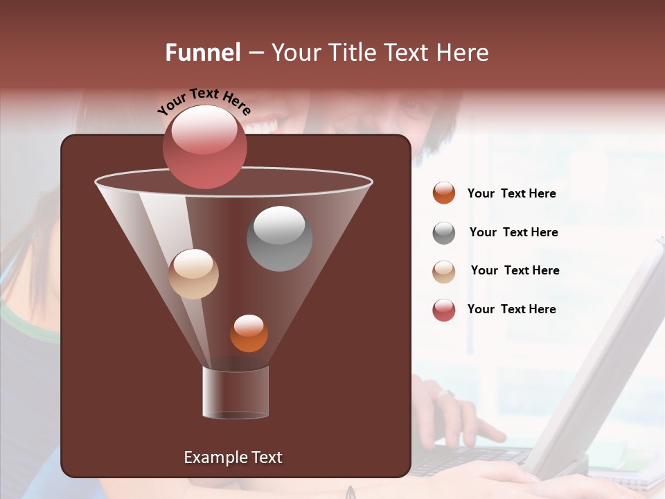 Laptop Woman Education PowerPoint Template