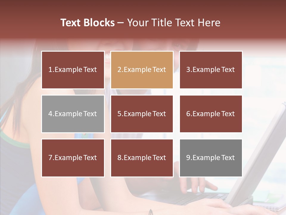 Laptop Woman Education PowerPoint Template