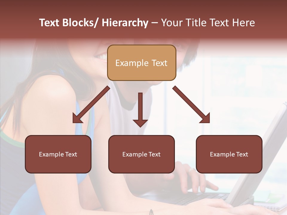 Laptop Woman Education PowerPoint Template