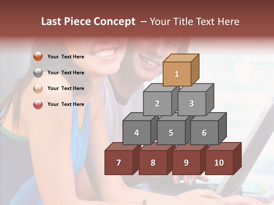 Laptop Woman Education PowerPoint Template