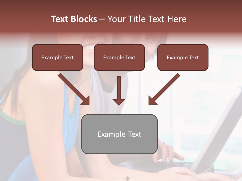 Laptop Woman Education PowerPoint Template
