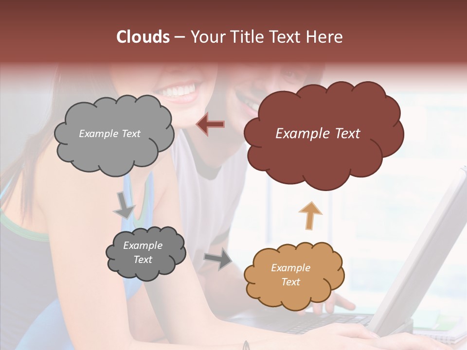 Laptop Woman Education PowerPoint Template