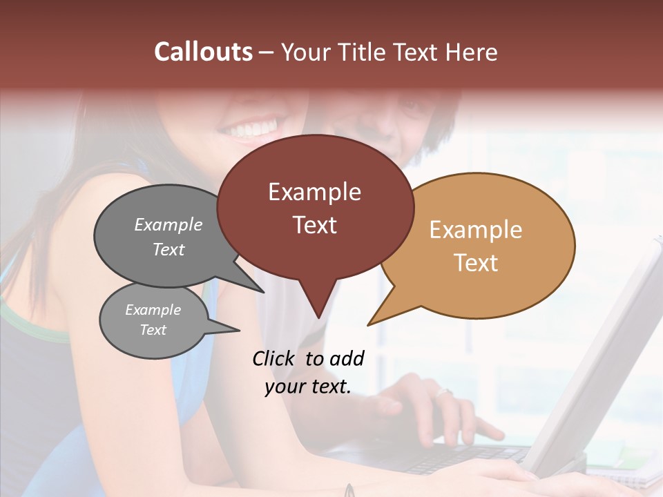 Laptop Woman Education PowerPoint Template