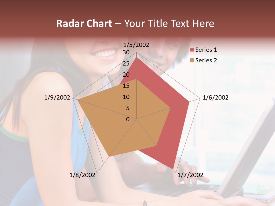 Laptop Woman Education PowerPoint Template