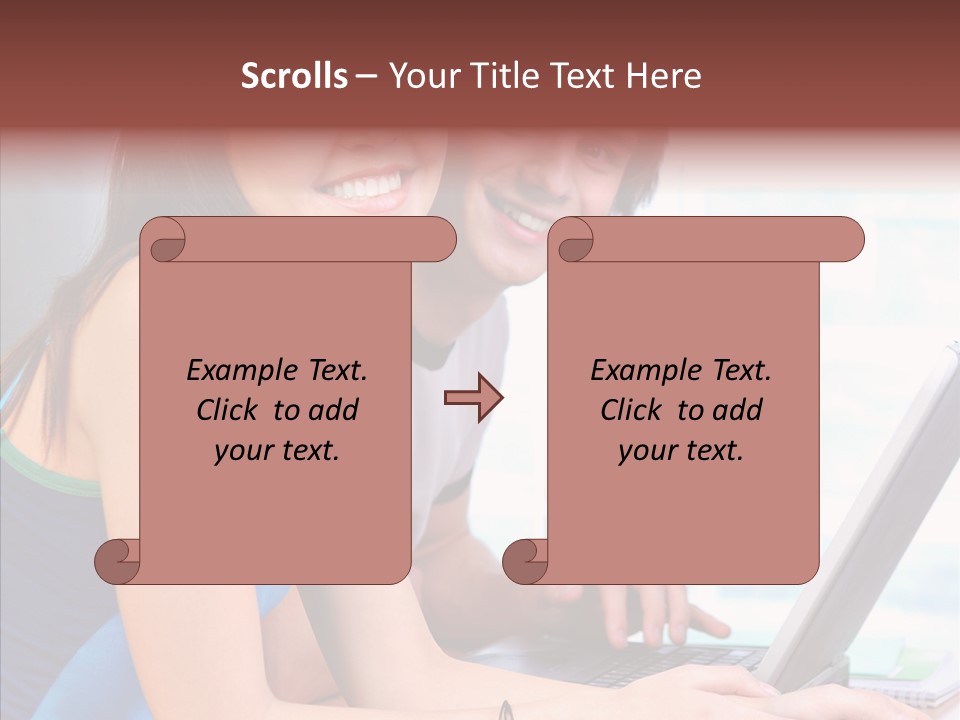 Laptop Woman Education PowerPoint Template