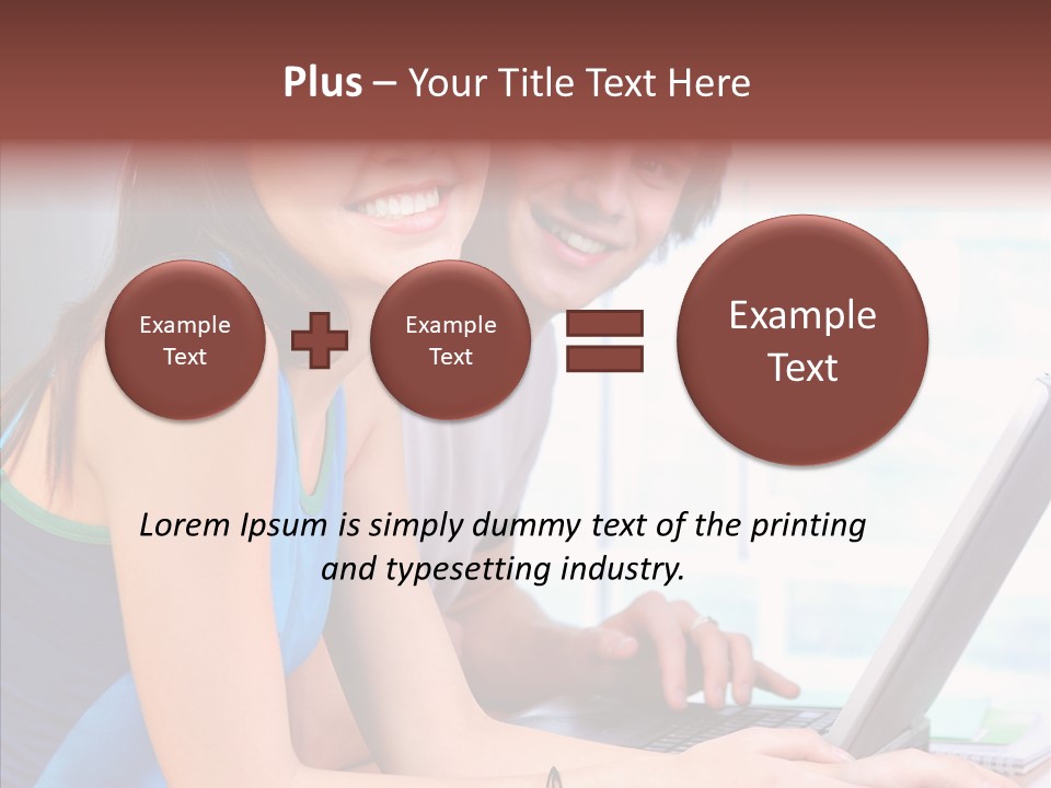 Laptop Woman Education PowerPoint Template