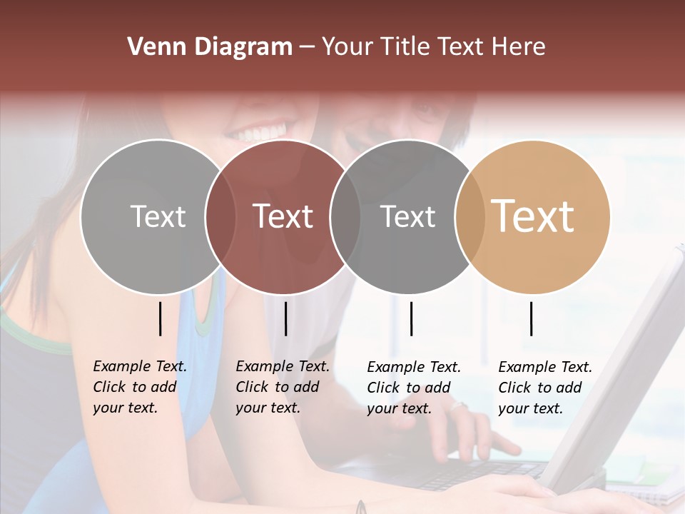 Laptop Woman Education PowerPoint Template