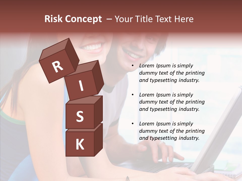 Laptop Woman Education PowerPoint Template