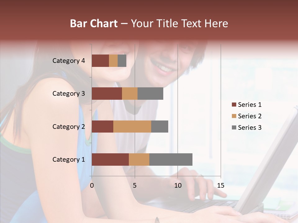 Laptop Woman Education PowerPoint Template