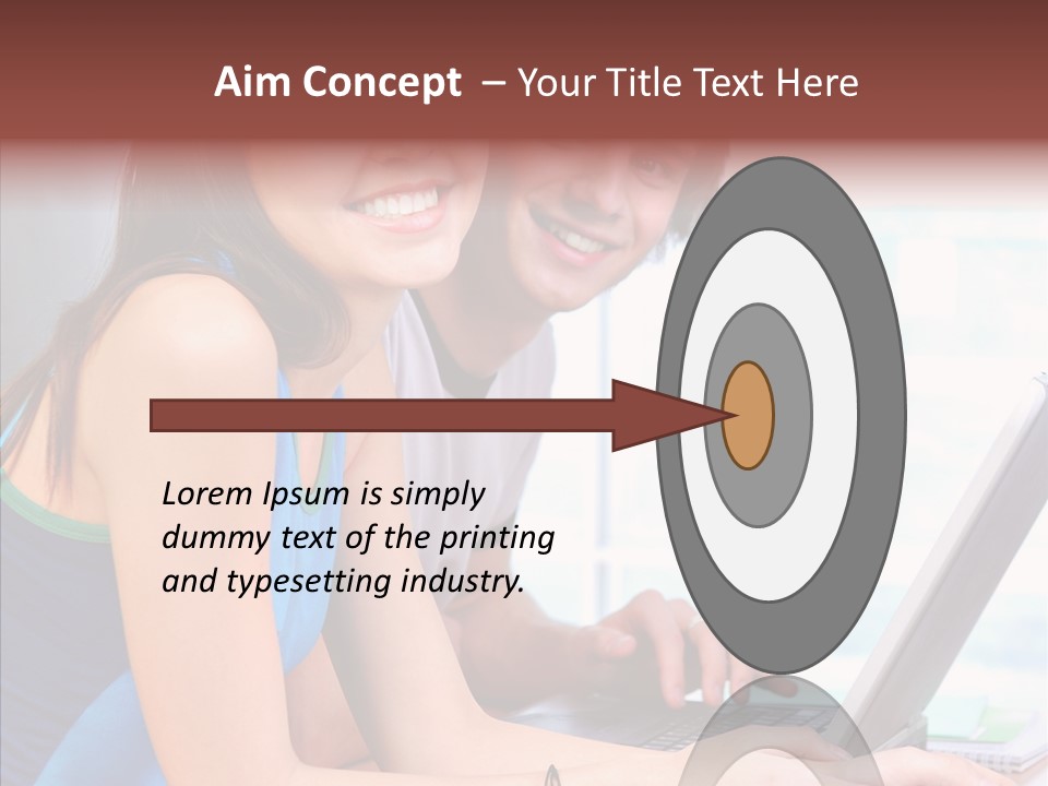 Laptop Woman Education PowerPoint Template