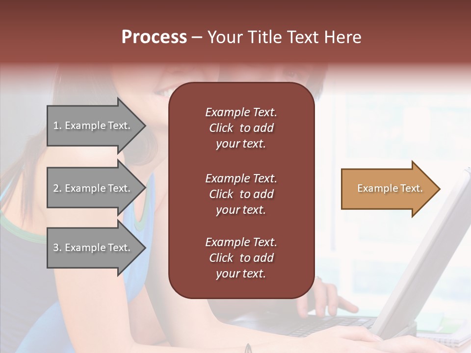 Laptop Woman Education PowerPoint Template