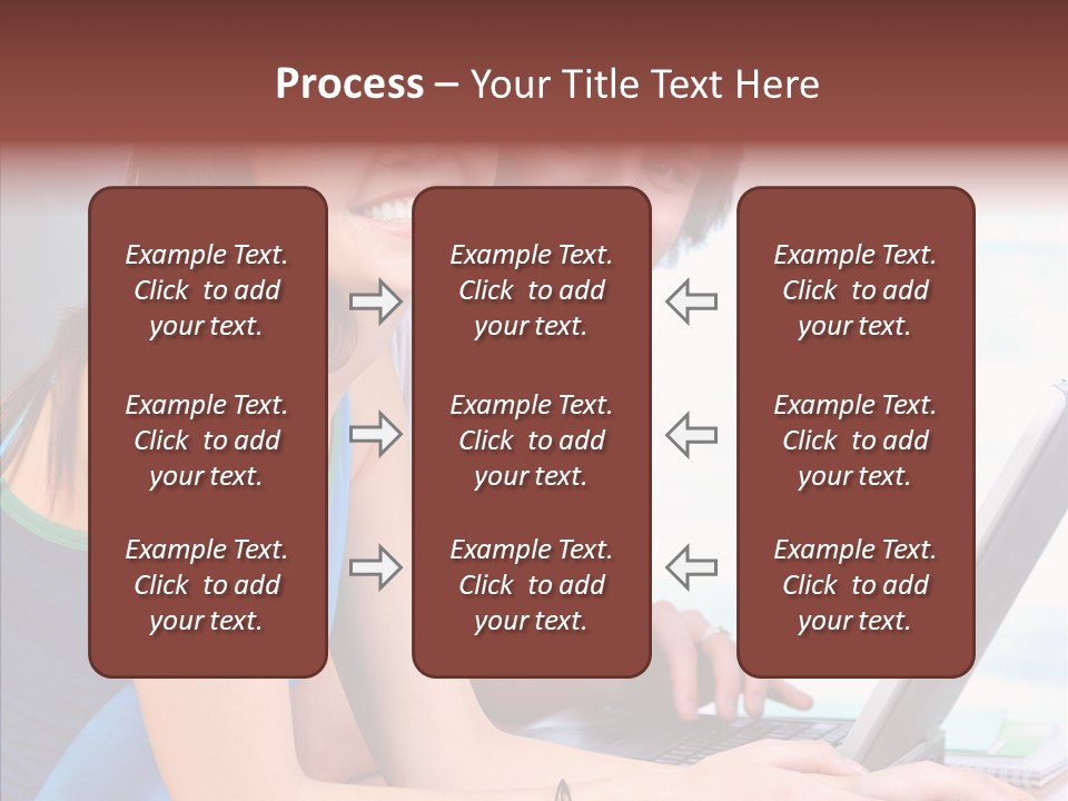 Laptop Woman Education PowerPoint Template