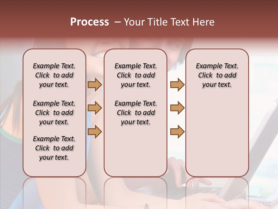 Laptop Woman Education PowerPoint Template
