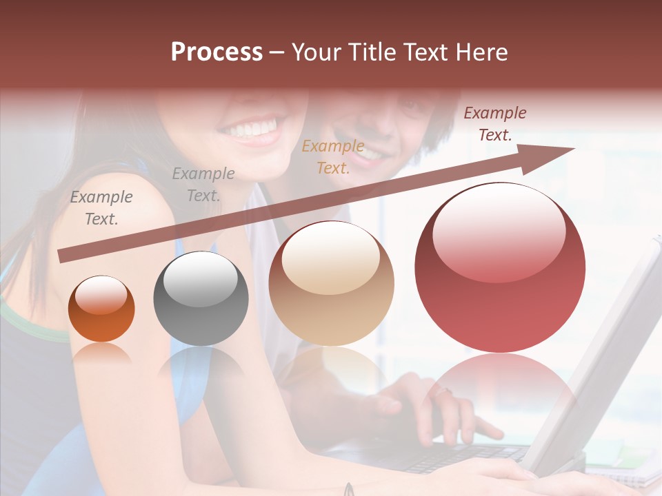 Laptop Woman Education PowerPoint Template