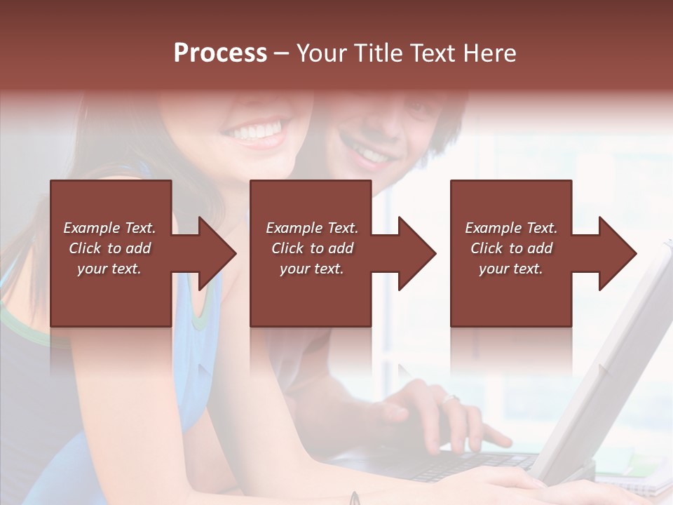 Laptop Woman Education PowerPoint Template