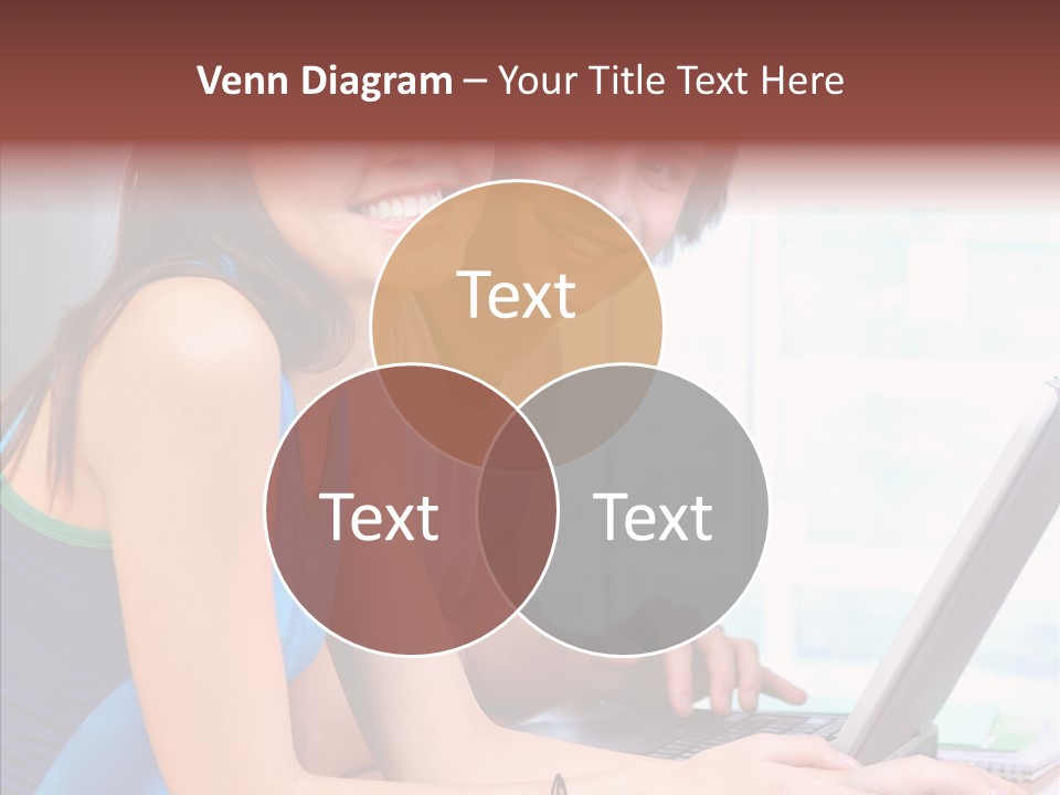 Laptop Woman Education PowerPoint Template