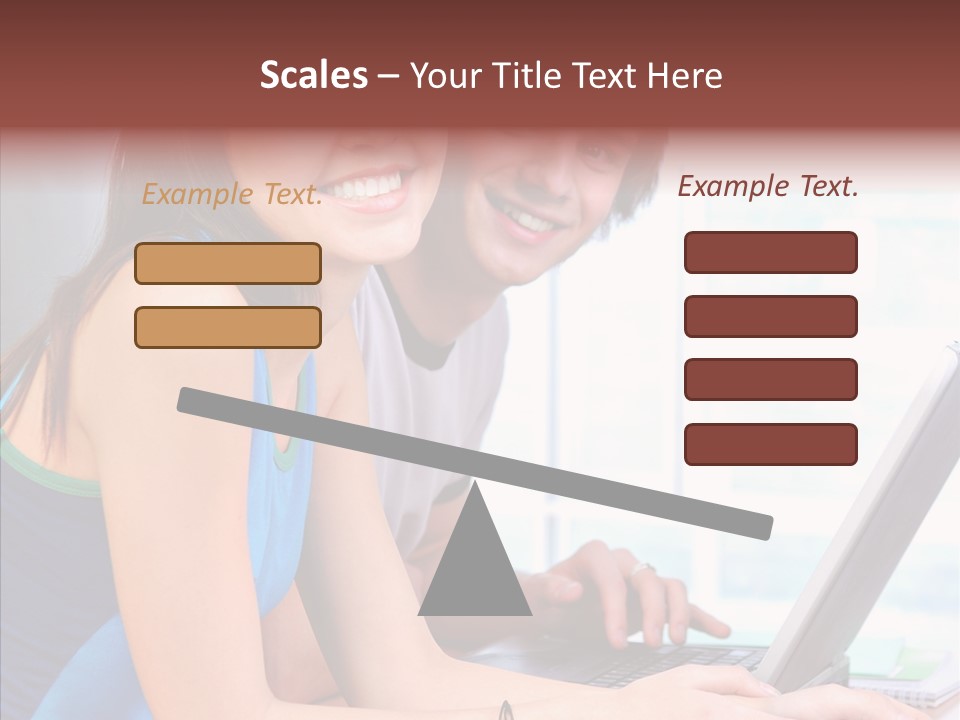 Laptop Woman Education PowerPoint Template