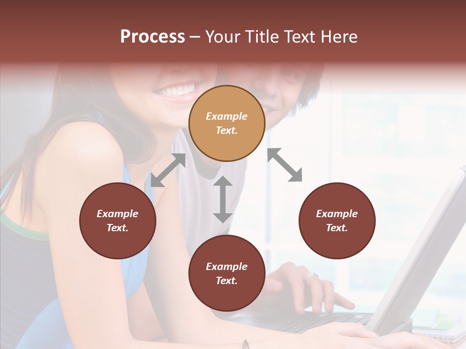 Laptop Woman Education PowerPoint Template