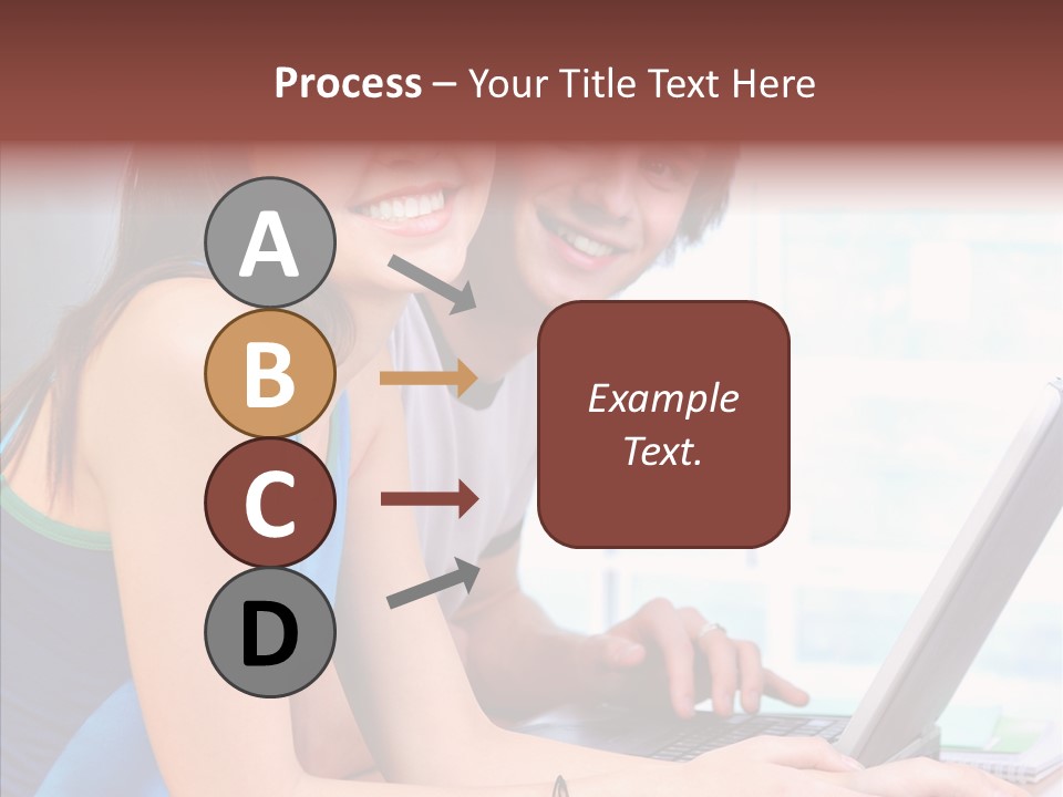 Laptop Woman Education PowerPoint Template