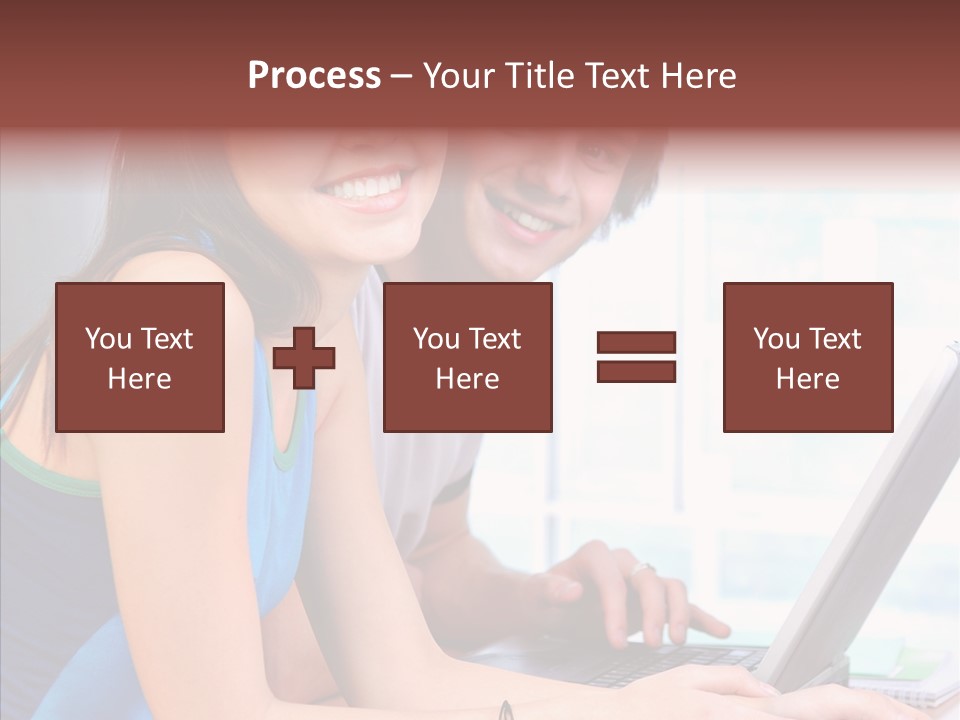 Laptop Woman Education PowerPoint Template