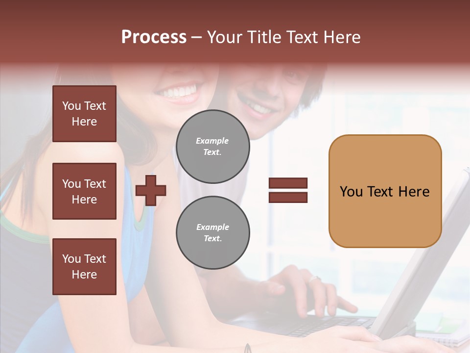 Laptop Woman Education PowerPoint Template