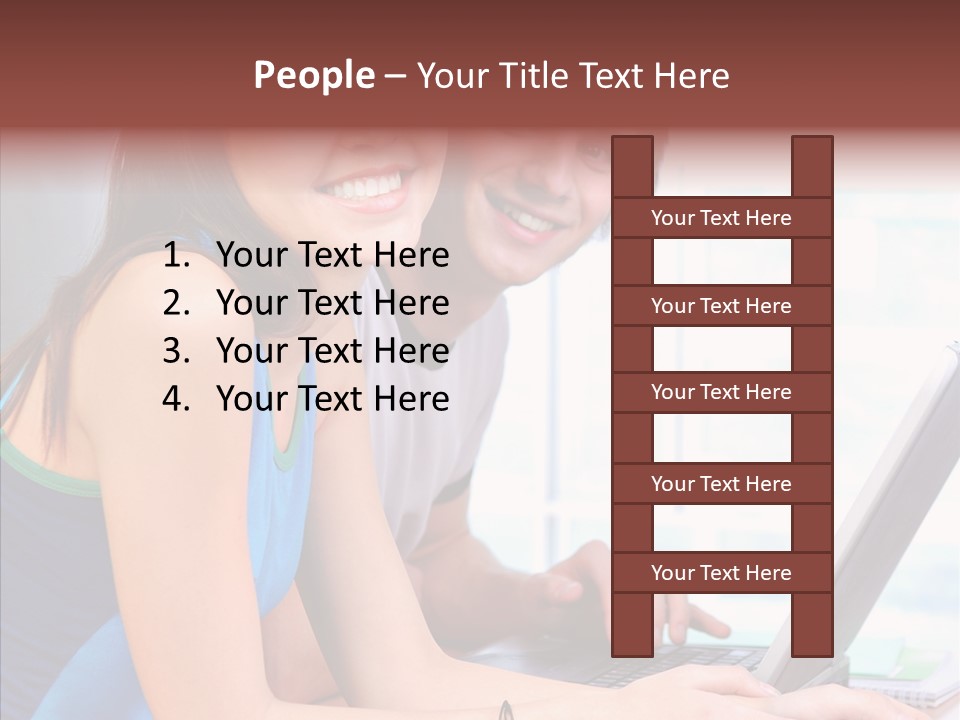 Laptop Woman Education PowerPoint Template