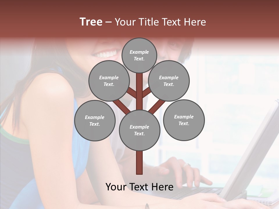 Laptop Woman Education PowerPoint Template