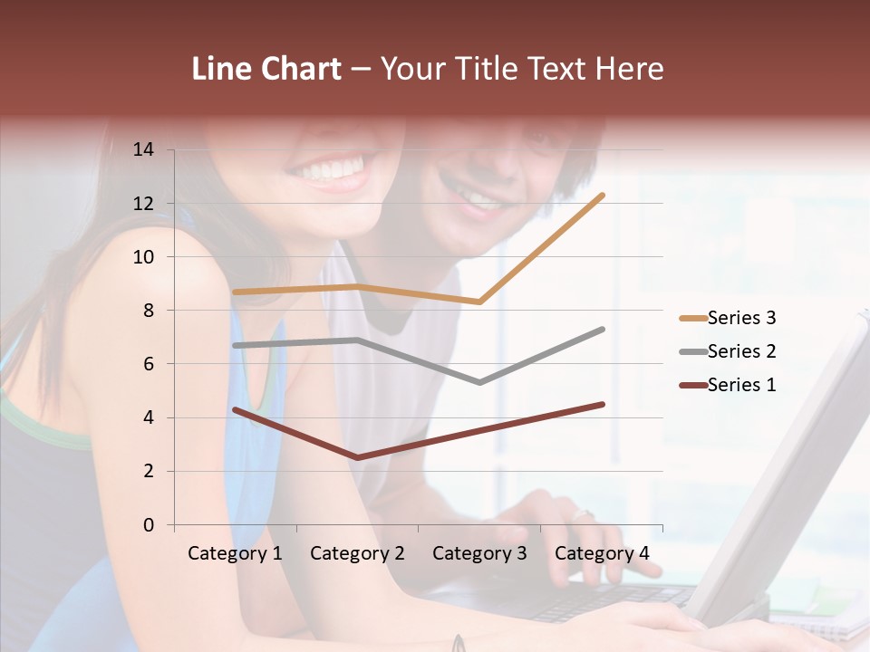 Laptop Woman Education PowerPoint Template