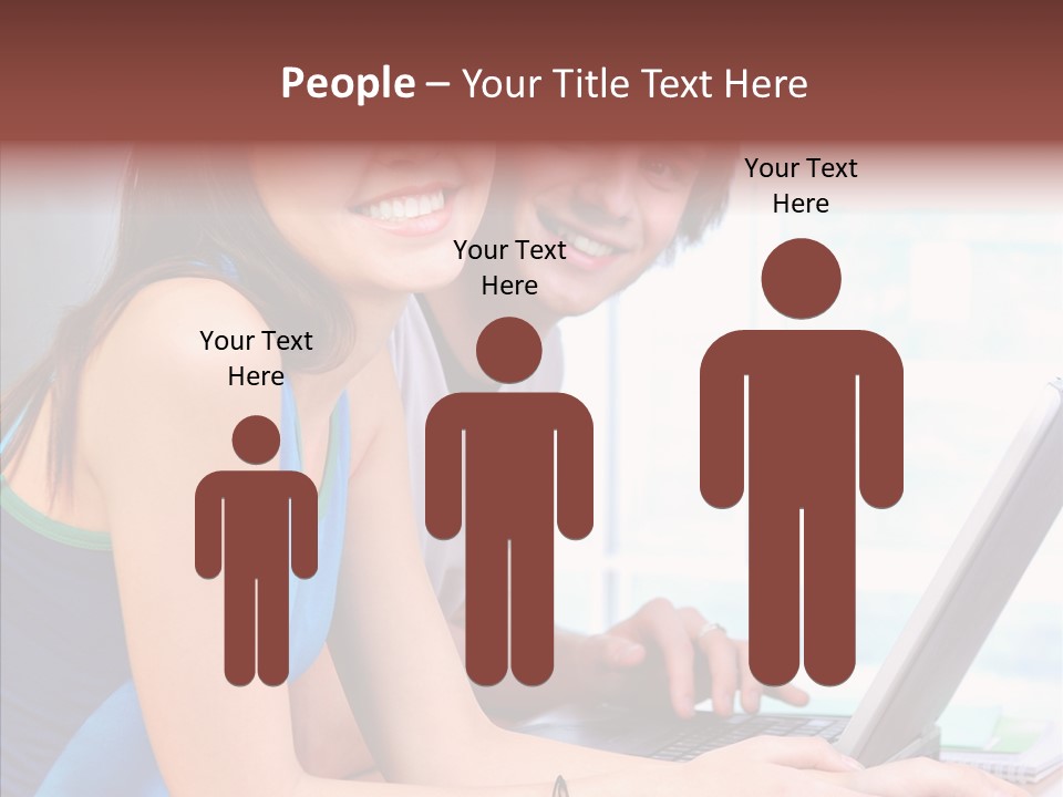 Laptop Woman Education PowerPoint Template