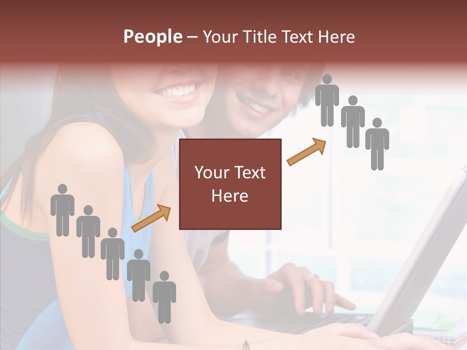 Laptop Woman Education PowerPoint Template