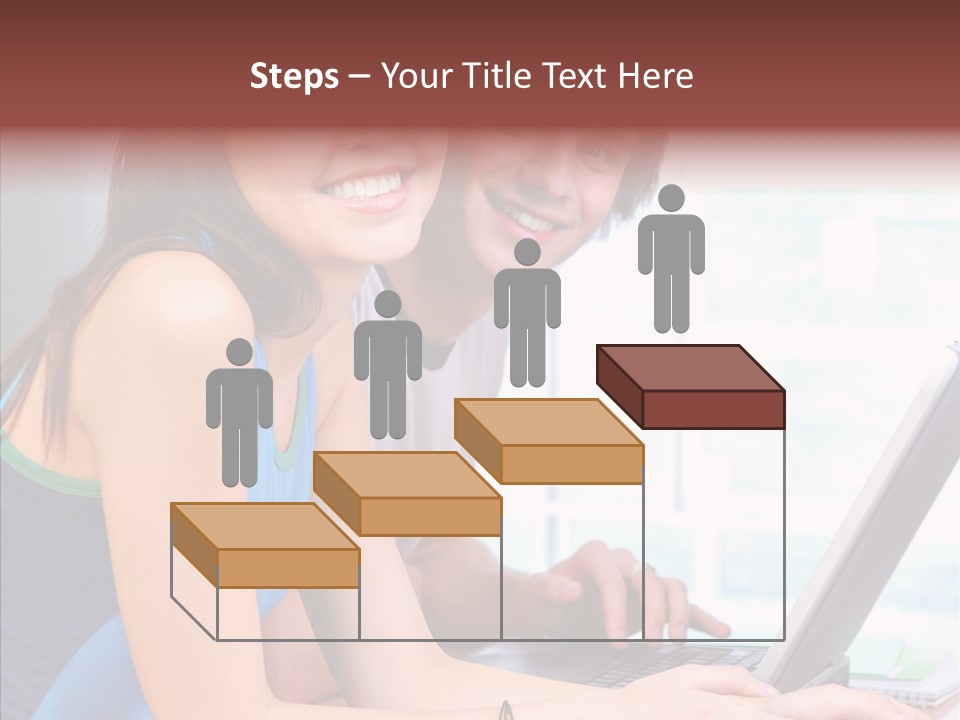 Laptop Woman Education PowerPoint Template
