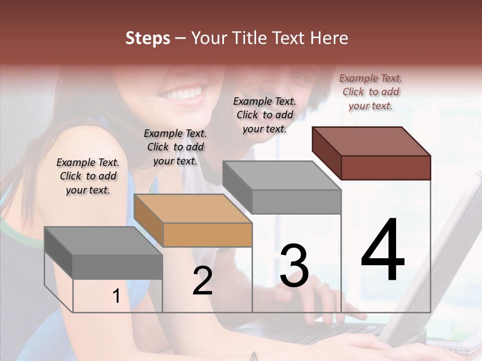 Laptop Woman Education PowerPoint Template