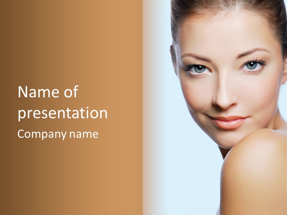 Body Care Portrait Model PowerPoint Template